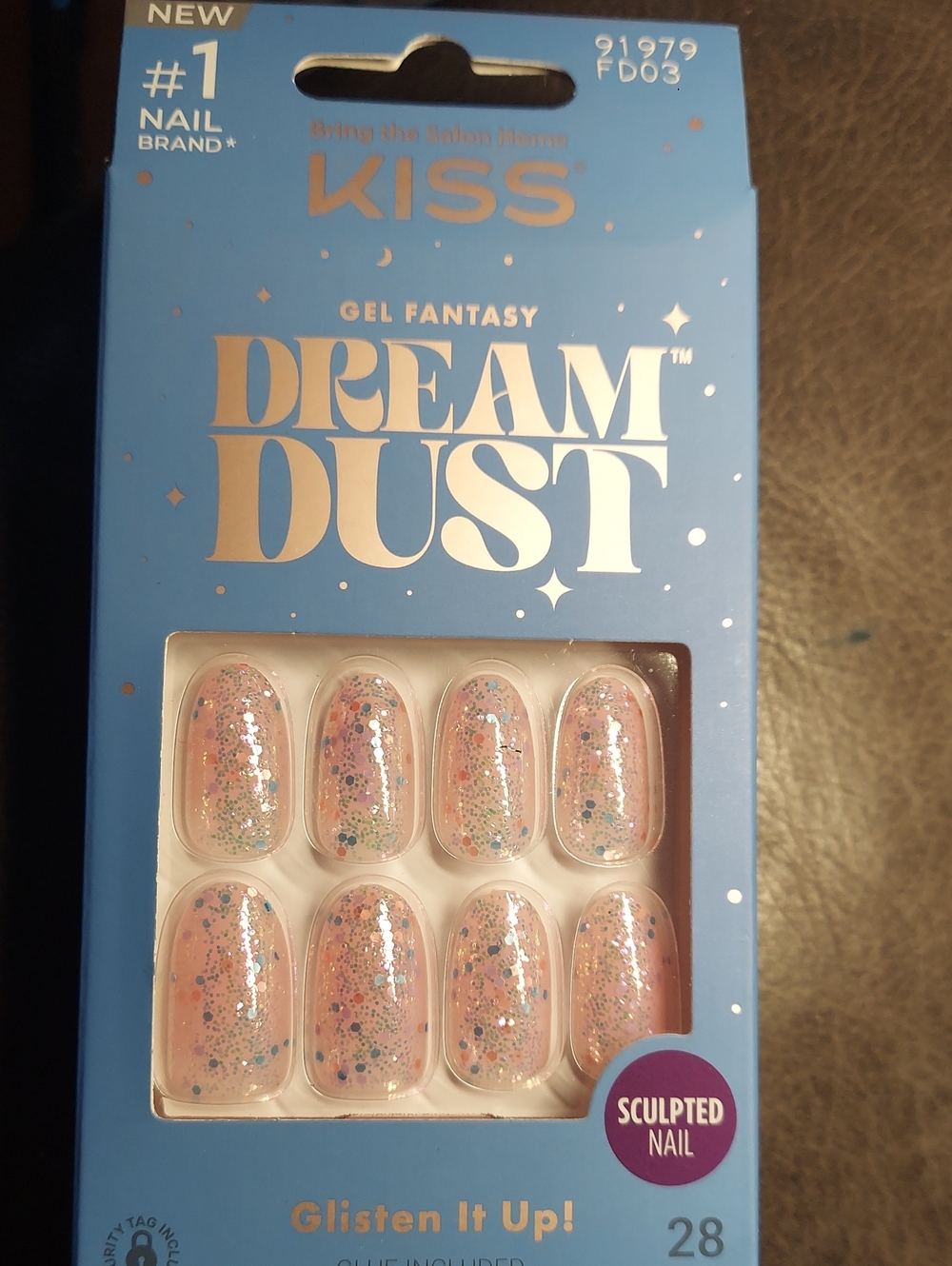 KISS Dream Dust Gel Fantasy Press-On Nails - Pink Glitter
